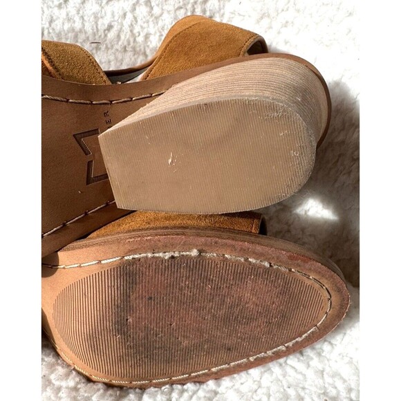 Marc Fisher Suede Sandals Womens 8 US Strappy Block Heel Brown Open Toe Booties - Picture 10 of 13